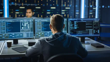 A-KAR certified ethical hacker performing penetration testing services in a secure operation center